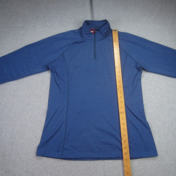 ORVIS Pullover Mens Medium Blue Trout Bum Quarter Zip Stretch Outdoor Golf - Picture 8 of 12